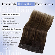 Load image into Gallery viewer, Elise Black &amp; Brown Highlight Halo Body Wave Human Hair Extensions
