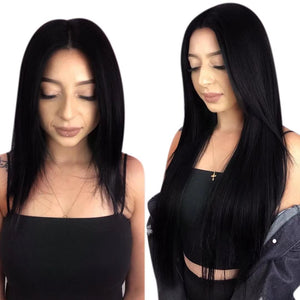 Jet Black Remy Human Hair Double Weft Halo Extensions
