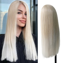 Load image into Gallery viewer, Platinum Blonde Straight Synthetic Lace Front Wig