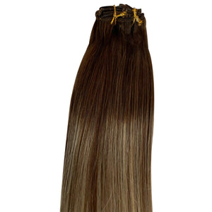 Lydia Ash Blonde Balayage Human Hair Clip-In Extensions