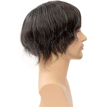 Load image into Gallery viewer, Ryan 1B Mixed 20% White Wavy 100% European Human Hair Toupee