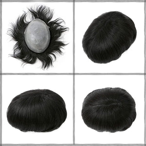 Unleash #1 Jet Black Wavy 100% European Human Hair Toupee