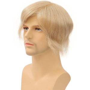 Chad Ash Blonde Wavy 100% European Human Hair Toupee