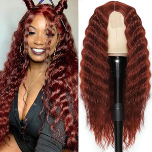 Kayla Red Wine Synthetic Curly Lace Front Wig