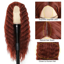 Load image into Gallery viewer, Kayla Red Wine Synthetic Curly Lace Front Wig