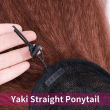 Load image into Gallery viewer, Red Kinky Straight Synthetic Hair Clip-In Ponytail