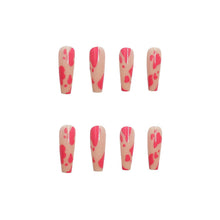 Load image into Gallery viewer, Pink &amp; Leopard Print Coffin Shape Press On Nails