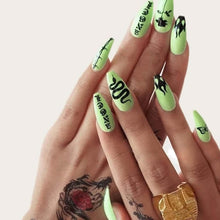 Load image into Gallery viewer, Green Snake Skin Press On Nails