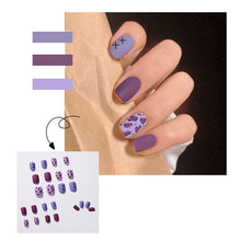 Load image into Gallery viewer, Purple &amp; Leopard Print Acryilic Press On Nails