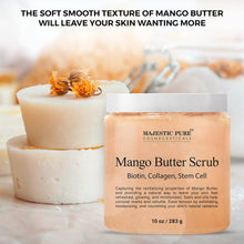 Load image into Gallery viewer, Therapeutic All-Natural Pure Mango Butter Exfoliating Body Scrub with Biotin, Collagen and Stem Cell, 10 oz