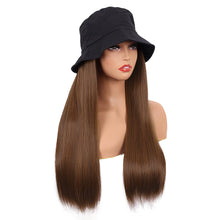 Load image into Gallery viewer, Elodie Brown 24 Inch Straight Synthetic Hat Wig