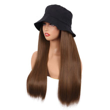Load image into Gallery viewer, Elodie Brown 24 Inch Straight Synthetic Hat Wig