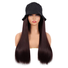 Load image into Gallery viewer, Rayna Dark Brown 24 Inch Straight Synthetic Hat Wig
