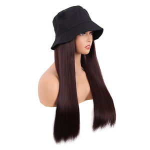 Rayna Dark Brown 24 Inch Straight Synthetic Hat Wig