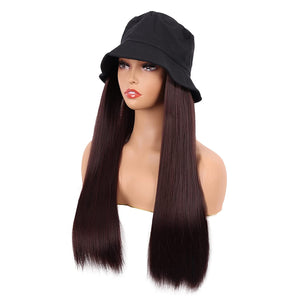Rayna Dark Brown 24 Inch Straight Synthetic Hat Wig