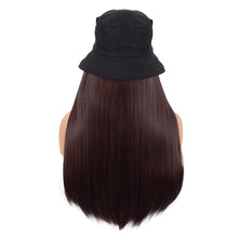 Load image into Gallery viewer, Rayna Dark Brown 24 Inch Straight Synthetic Hat Wig