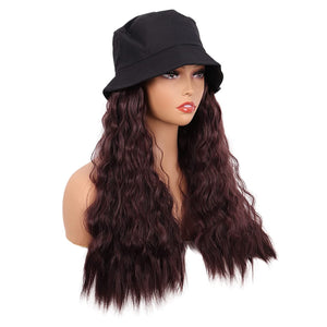 Galilea Dark Brown 24 Inch Long Wavy Curly Hat Wig