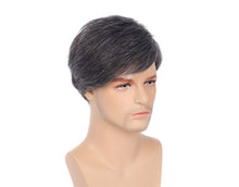 Load image into Gallery viewer, Gray Short Layered Men&#39;s Synthetic Wig