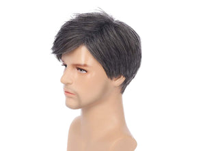 Gray Short Layered Men's Synthetic Wig