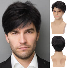 Load image into Gallery viewer, Christian Grey Black Layered Men&#39;s Wig
