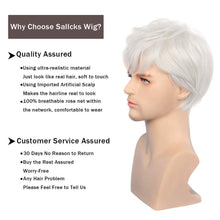Load image into Gallery viewer, Silver &amp; White Short Layered Cosplay Men&#39;s Wig