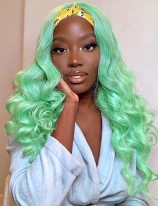 Mint Green Lexi Body Wave 22 Inches Synthetic Headband Wig