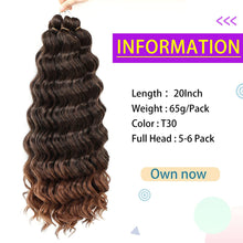 Load image into Gallery viewer, Summer T30 Ocean Wave Curly Crochet Synthetic Hair Extensions