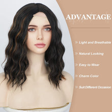 Load image into Gallery viewer, Kelcie Black with Highlights Wavey Synthetic Wig