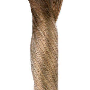 Holly Ash Brown Ombre Silky Straight Human Hair Clip-In Extensions