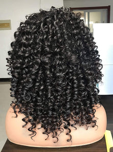 Tash 1B Afro Kinky Curly Wig with Bangs