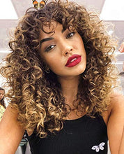 Load image into Gallery viewer, Audrey Afro Kinky Blonde Ombre Curly Wig with Bangs