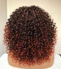 Load image into Gallery viewer, Faith Afro Kinky Ombre Copper Red Curly Wig with Bangs