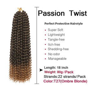 T27 Ombre Water Wave Passion Twist Crochet Hair