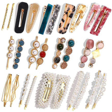 Load image into Gallery viewer, 28 Pcs Pearls Hair Clips, Hair Barrettes, Handmade Bobby Pins