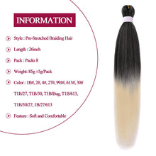 Load image into Gallery viewer, Yaki Straight #1B/613 Synthetic Pre-Streched Braiding Hair