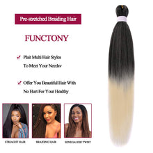 Load image into Gallery viewer, Yaki Straight #1B/613 Synthetic Pre-Streched Braiding Hair