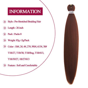 Chelsea Yaki Straight #30 Synthetic Pre-Streched Braiding Hair