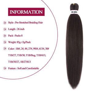 Alicia Yaki Straight #4 Synthetic Pre-Streched Braiding Hair