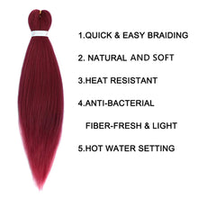 Load image into Gallery viewer, Ruby Red Yaki Straight Synthetic Pre-Streched Braiding Hair