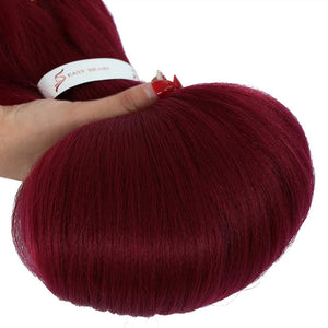 Ruby Red Yaki Straight Synthetic Pre-Streched Braiding Hair