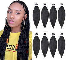 Load image into Gallery viewer, Nia Yaki Straight #1B Synthetic Pre-Streched Braiding Hair