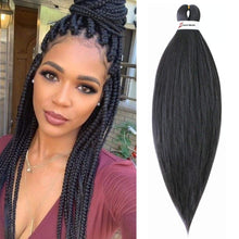 Load image into Gallery viewer, Nia Yaki Straight #1B Synthetic Pre-Streched Braiding Hair