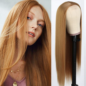 Honey Blonde Bone Straight Synthetic Lace Front Wig