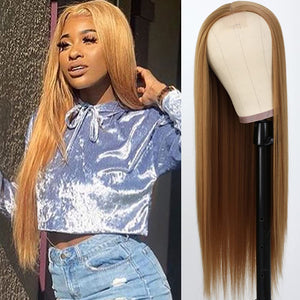Honey Blonde Bone Straight Synthetic Lace Front Wig
