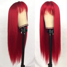 Load image into Gallery viewer, Britney Red Long &amp; Straight Synthetic Wig with Bangs