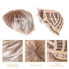 Load image into Gallery viewer, Blonde &amp; Brown Mixed Pixie Cut Layered Synthetic Hair Wig