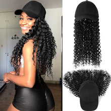 Load image into Gallery viewer, Jet Black 20&#39;&#39; Kinky Curly Adjustable Hat Wig