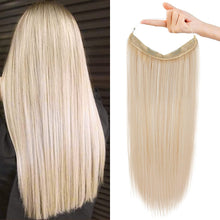Load image into Gallery viewer, Chloe Light Blonde Synthetic Halo Hair Extensions