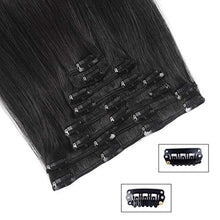 Load image into Gallery viewer, Selena 12-20 Inches Jet Black Double Weft Straight Human Hair Clip-In Extensions