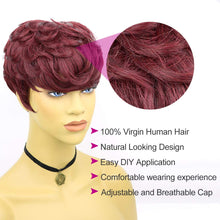 Load image into Gallery viewer, Red Layered Natalia Pixie Cut Human Hair Wig